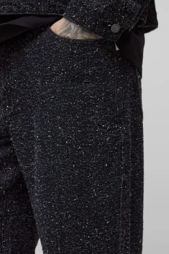 Jean Décontracté Texturé Taille Haute