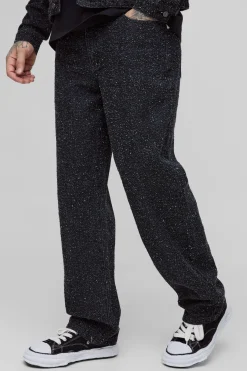 Jean Décontracté Texturé Taille Haute