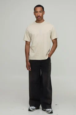 boohooMAN Jean Denim Baggy Délavé À L'eau De Javel Coupe Rigide<Homme Jeans Grande Taille|Denim