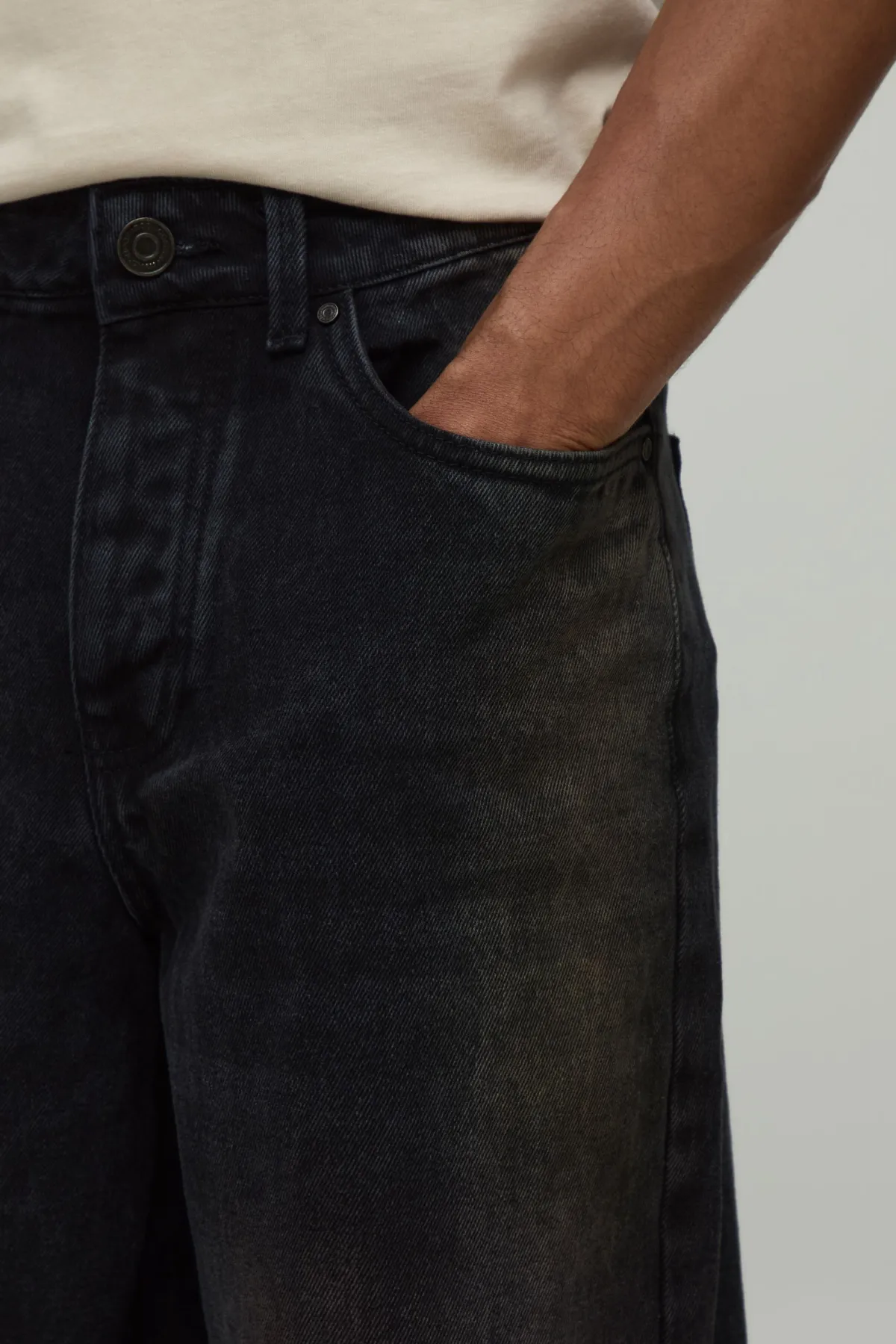 boohooMAN Jean Denim Baggy Délavé À L'eau De Javel Coupe Rigide<Homme Jeans Grande Taille|Denim