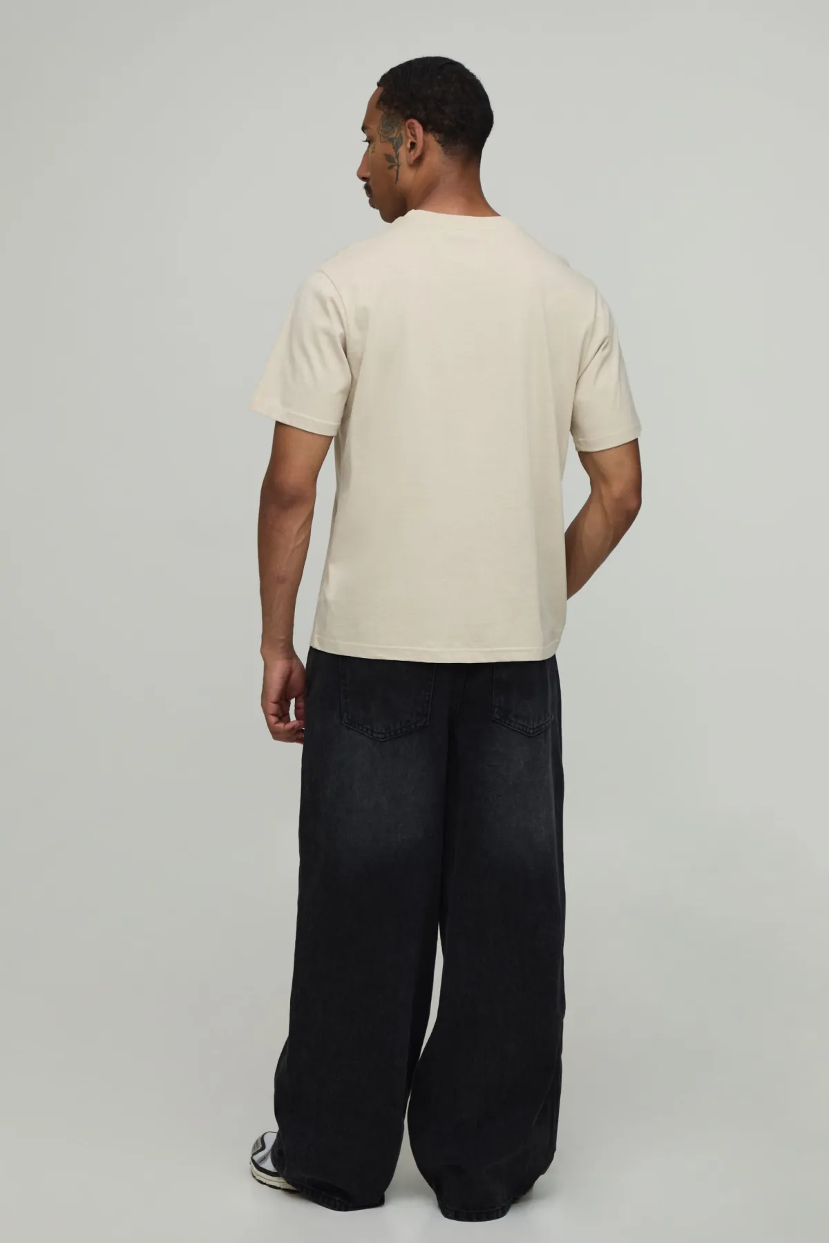 boohooMAN Jean Denim Baggy Délavé À L'eau De Javel Coupe Rigide<Homme Jeans Grande Taille|Denim