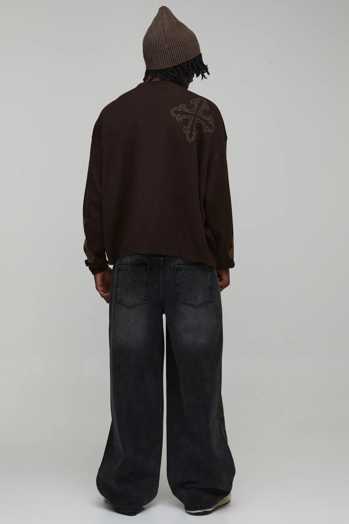 boohooMAN Jean Denim Délavé À L'eau De Javel Coupe Ample Et Longue<Homme Denim|Denim