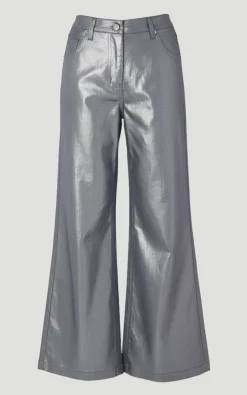 Jean Denim Large à Revêtement Métallisé