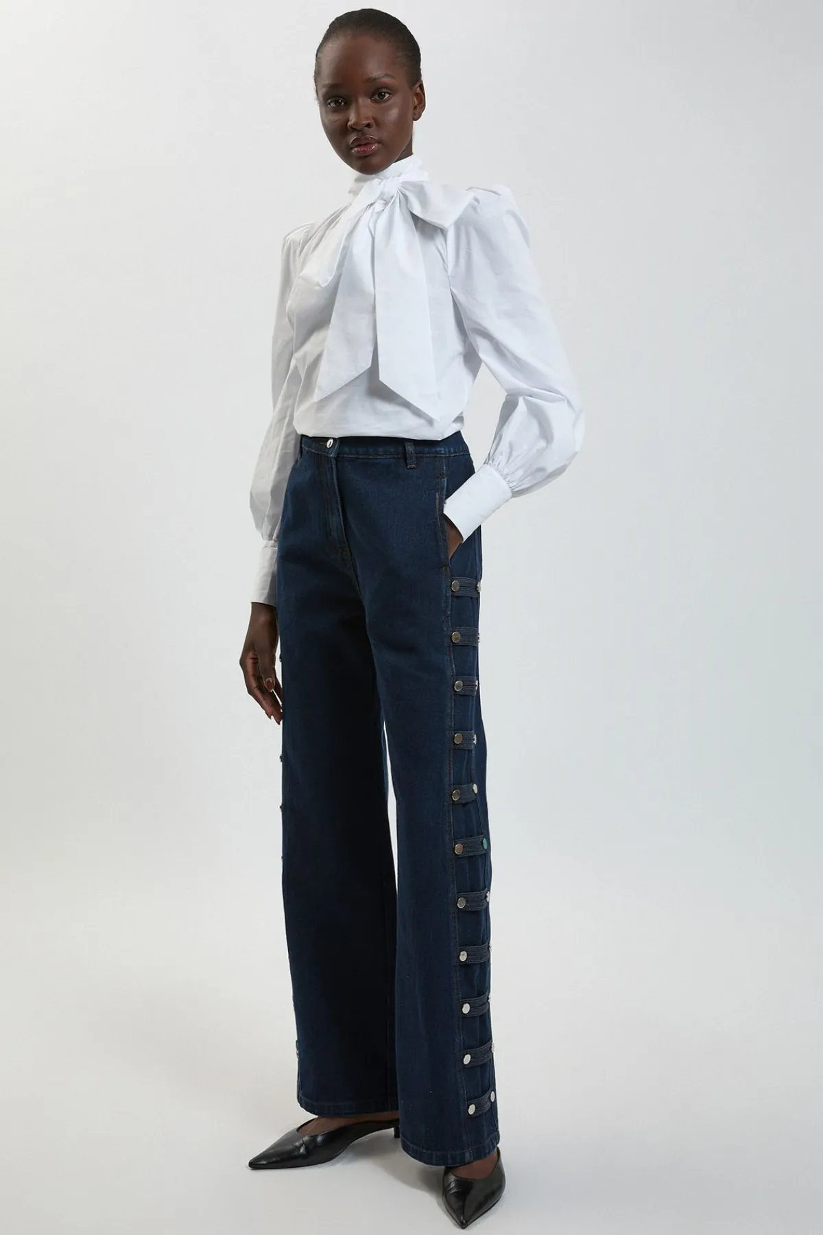 KarenMillen Jean Denim Militaire À Panneaux<Femme Denim|Jeans
