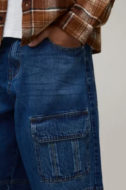Jean Denim Super Baggy à Poches Cargo