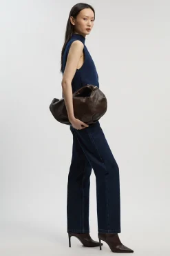 Jean Denim Taille Haute Coupe Droite