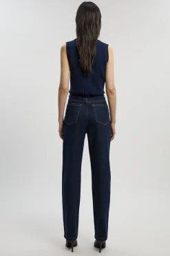 Jean Denim Taille Haute Coupe Droite