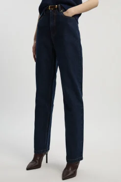 Jean Denim Taille Haute Coupe Droite