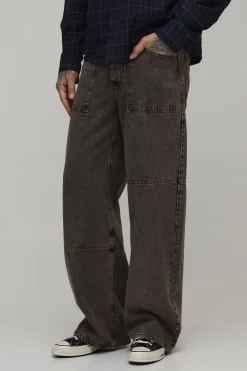 Jean Délavé Coupe Ample Baggy Avec Détails Gaufrés Effet Vintage Pour Grande Taille