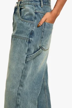 boohoo Jean droit en denim Carpenter<Femme Denim|Jeans