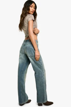 boohoo Jean droit en denim Carpenter<Femme Denim|Jeans