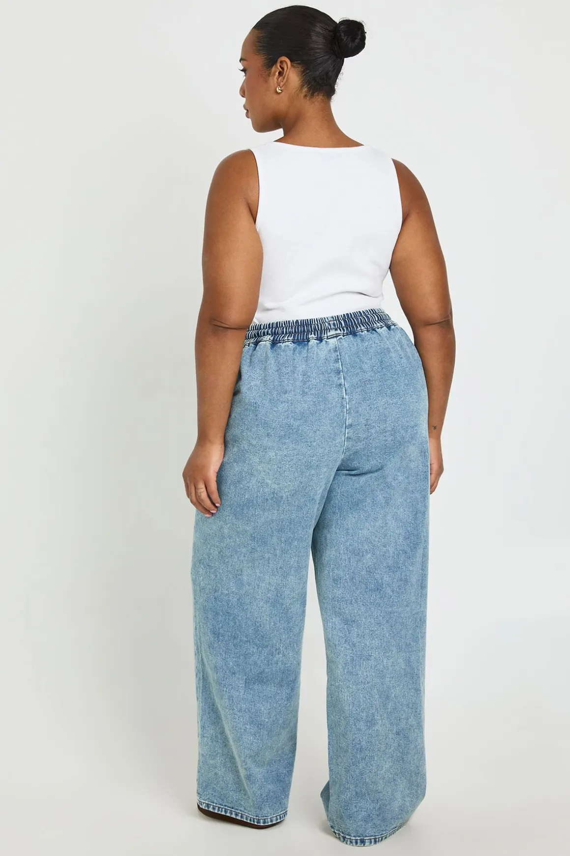 Jean Droit Grande Taille À Taille Élastiquée