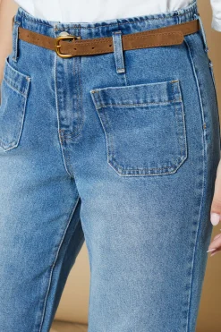 Oasis Jean Droit Raccourci avec Ceinture<Femme Denim|Jeans