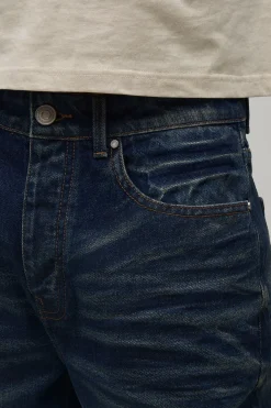 Jean Droit Rigide En Denim Délavé À L'acide