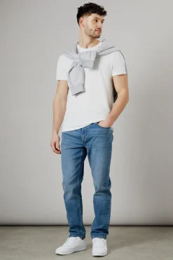 Jean Droit Stretch Délavage Stone