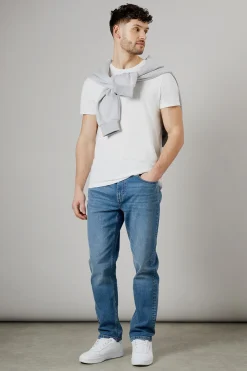 Jean Droit Stretch Délavage Stone