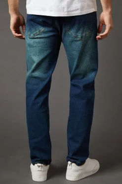 Burton Jean Droit Stretch Délavage Vintage Foncé<Homme Denim|Denim