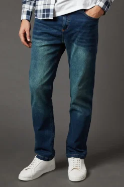 Burton Jean Droit Stretch Délavage Vintage Foncé<Homme Denim|Denim