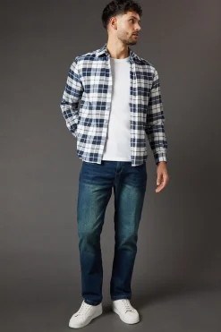 Burton Jean Droit Stretch Délavage Vintage Foncé<Homme Denim|Denim