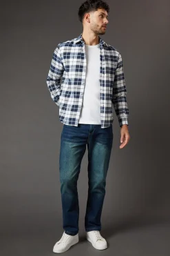 Burton Jean Droit Stretch Délavage Vintage Foncé<Homme Denim|Denim