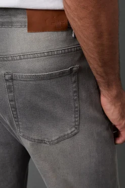 Jean Droit Stretch Gris Coupe Ajustée