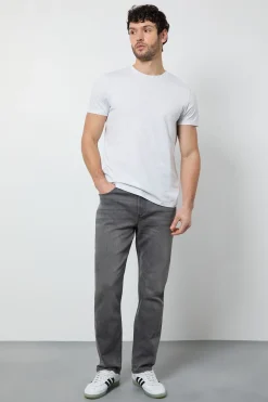 Jean Droit Stretch Gris Coupe Ajustée