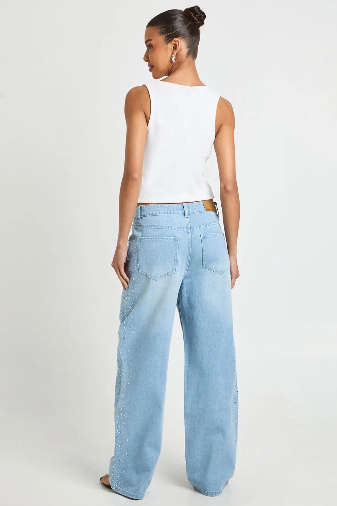Jean Droit Taille Haute Embelli