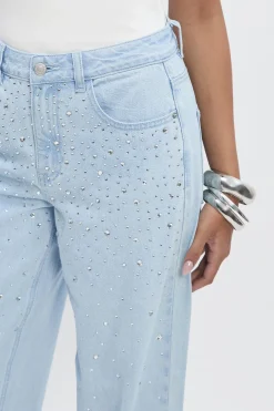 boohoo Jean droit à taille haute orné<Femme Denim|Jeans