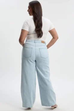Jean droit taille haute orné Plus