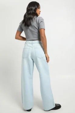 boohoo Jean droit taille haute Petite Basics<Femme Denim|Jeans