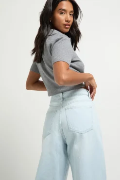 boohoo Jean droit taille haute Petite Basics<Femme Denim|Jeans