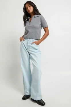 boohoo Jean droit taille haute Petite Basics<Femme Denim|Jeans