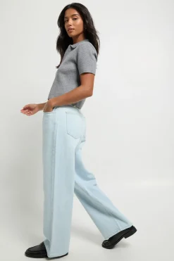 boohoo Jean droit taille haute Petite Basics<Femme Denim|Jeans