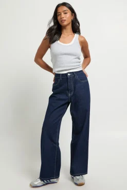 boohoo Jean droit taille haute Petite Basics<Femme Denim|Jeans