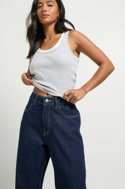 boohoo Jean droit taille haute Petite Basics<Femme Denim|Jeans