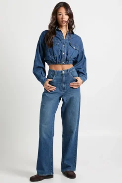 Jean droit à taille haute Tall Boohoo Basics