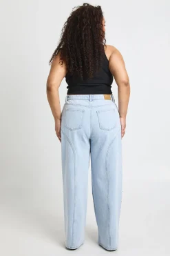 Jean Droit Taille Haute Western À Clous Grande Taille