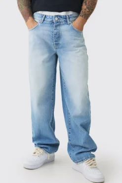 boohooMAN Jean en denim baggy à double ceinture rigide en<Homme Denim|Denim