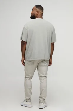 Jean en Denim Plus Coupe Skinny avec Déchirures & Réparations Brodées