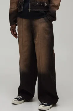 Jean En Denim Rigide Délavé À L'eau De Javel Coupe Baggy