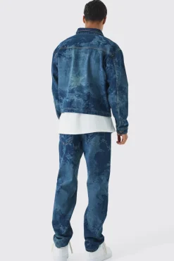 Jean en denim Slim Fit Renaissance à imprimé laser