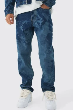 Jean en denim Slim Fit Renaissance à imprimé laser