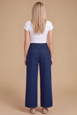 Jean En Denim Taille Haute Jambe Large Petite