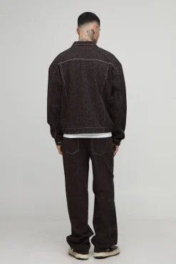 boohooMAN Jean en denim texturé, coupe décontractée<Homme Denim|Tout Afficher