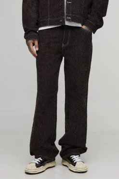 boohooMAN Jean en denim texturé, coupe décontractée<Homme Denim|Tout Afficher