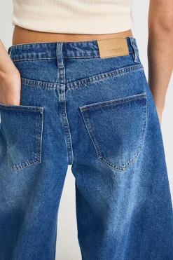 boohoo Jean Fer À Cheval Taille Haute Coupe Décontractée<Femme Denim|Jeans