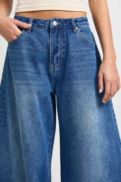 boohoo Jean Fer À Cheval Taille Haute Coupe Décontractée<Femme Denim|Jeans