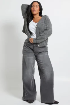boohoo Jean Grande Taille à Ceinture Asymétrique<Femme Denim|Jeans