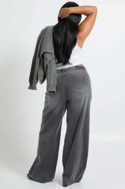 boohoo Jean Grande Taille à Ceinture Asymétrique<Femme Denim|Jeans