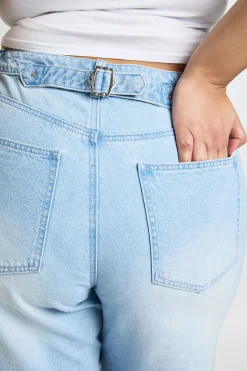 boohoo Jean Grande Taille Coupe Ample Taille Cintrée Avec Ajusteur<Femme Denim|Jeans
